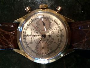 Baume et Mercier Vintage Manual Winding Cronograph 18k Gold & SS