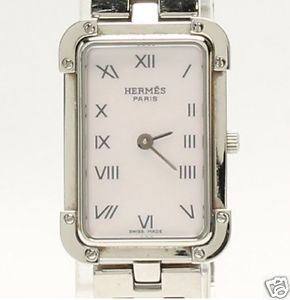 Auth HERMES Croisiere CR2.210 SS Quartz Pink dial Women's watch