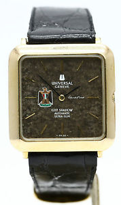 Genuine Universal Genève Gilt Shadow UAE Dial Gold Micro Rotor Watch Circa.1975