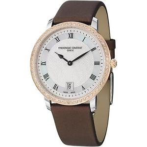 Frederique Constant Women's 38mm Brown Satin Sapphire Glass Watch FC-220M4SD32