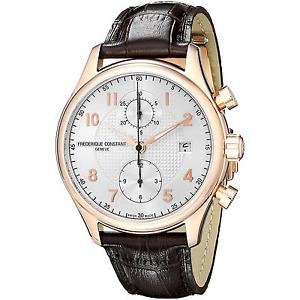 FREDERIQUE CONSTANT MEN'S 42MM BROWN CALFSKIN BAND AUTOMATIC WATCH FC-393RM5B4