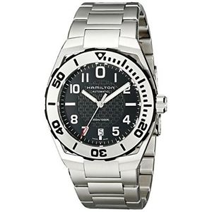 Hamilton H78615135 Mens Black Dial Automatic Watch with Stainless Steel Strap