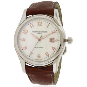 FREDERIQUE CONSTANT MEN'S LEATHER BAND STEEL CASE AUTOMATIC WATCH FC-303RV6B6