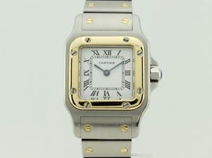 Cartier Santos Galbee Quart Steel and 18K Gold Lady 1057930