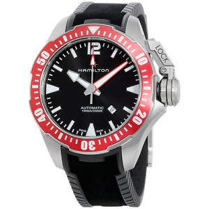 Hamilton Automatic Black Dial Silicone Strap Men's Watch H77805335