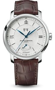 Baume and Mercier Classima Automatic Silver Dial Leather Men's Watch MOA08877