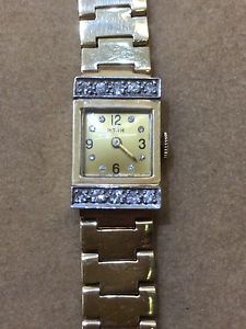 Antique 1940s Retro Natural Diamond 14k Gold Ladies Watch