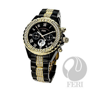 19 karat gold watch, with 349 diamonds, white gold, rose gold, sapphire crystal