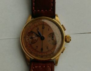 chronographe en or 18ct LANDERON  vintage chrono 1940 état neuf