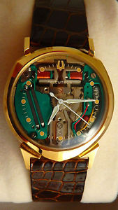 Bulova Accutron Gold 1960 Alpha Spaceview M0 with 100yr Band