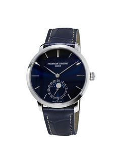 Armbanduhr Frederique Constant Stahl Lederbd. Blau Automatik FC-705N4S6