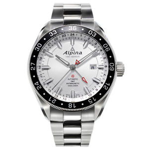 ALPINA MEN'S ALPINER 4 GMT 44MM STEEL BRACELET AUTOMATIC WATCH AL-550S5AQ6B