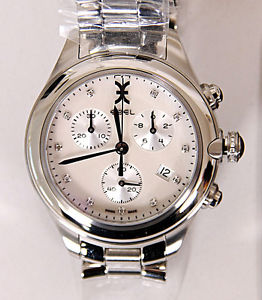 Damen EBEL Chronograph Onde Diamond Uhr Ref. 1216177 NEU und ungetragen