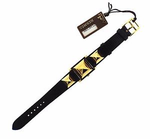 Hermes Medor Gold Tone Studded Flip Face Watch Bracelet ME1.201.LZ