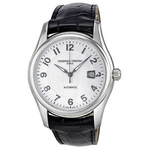 Frederique Constant Runabout Automatic Silver Dial Black Leather Mens Watch