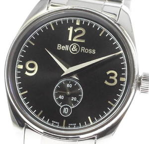 BELL&ROSS Vintage 123 Bracelet SS Black Dial Auto Mens Watch Body Only GC #0862