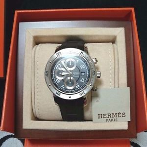 Hermes Clipper Diver Chrono skeleton Mens Wrist Watch 100% Authentic Mint Rare