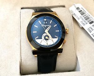 Ferragamo  Men's Watch, F62LDT5213 S009  Gold  Black Leather Strap  NWT  $1395