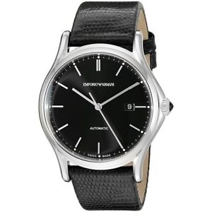 Emporio Armani Swiss Made Men's ARS3001 Analog Display Swiss Quartz Black Watch