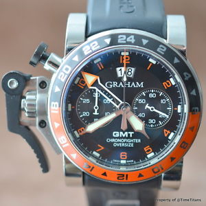 GRAHAM CHRONOFIGHTER OVERSIZE GMT BIG DATE 2OVGS Retail $12,130 47MM AUTO CHRONO
