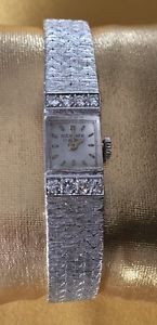 BUCHERER Ladies 18K White Gold &Diamonds Bracelet Genuine Luxury Vintage Watch