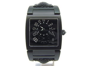 De Grisogono Uno DF N04 Black PVD Dual Time Date Watch Stingray Limited Edition