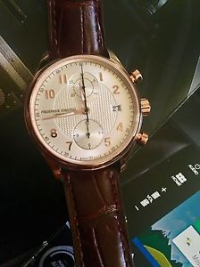FREDERIQUE CONSTANT Runabout Chronograph Silver Dial Brown Leather Men's Watch