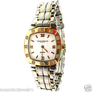 Christian Bernard Memory Ladies Stainless & 18K Gold Diamond Watch Pre-Owned