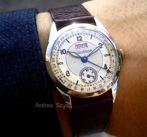 EXTREMELY RARE '40s Jaeger LeCoultre Calendar ref.2701 Uniplan 412 B&P Perfect!