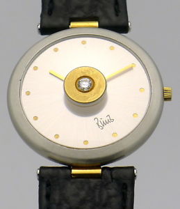 Bunz Design Damen Edelstahl Quartz Armbanduhr mit Brillant