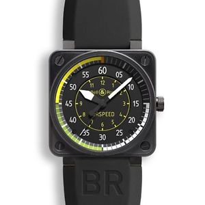 Bell And Ross BR01-AIRSPEED Mens Black Dial Automatic Watch with Rubber Strap
