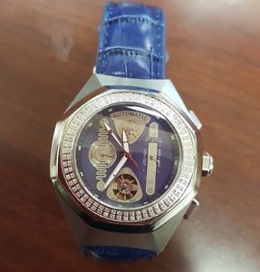 Fuel Ice Cobra Watch with  Diamonds Blue Leather Band