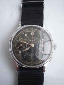 Doxa chronograph Valjoux Cal. 22 men's pilot military analog vintage wrist watch