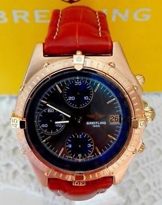 BREITLING CHRONOMAT LIMITED ED. RARE 18 K SOLID ROSE GOLD, NOS - NEW - B&P 1 YW