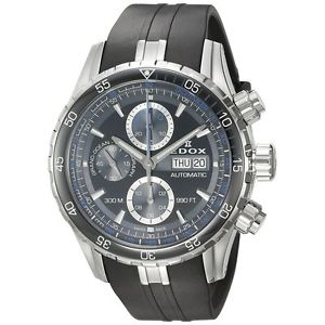 Edox Men's 'Grand Ocean' Swiss Automatic Stainless Steel and Rubber Diving Watch