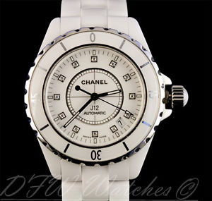 Chanel J12 White Ceramic H1629 Diamond Dial MINT Lady Ladies Diamonds 38mm