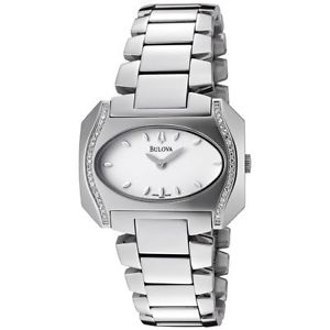 Bulova Women's 63R41 Diamond Accented Case White Dial Watch