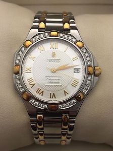 Concord Saratoga Two-Tone 32 Diamonds Automatic Date Unisex Watch 15.04.235