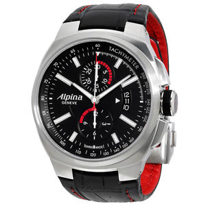 Alpina Racing Black Dial Black Leather Strap Men's Watch AL725B5AR26