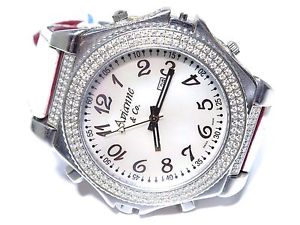 Avianne & Co Men's Diamond Flip Double Side Dual Stainless Steel Unique Watch
