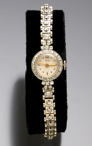 Ladies Platinum Diamond Bracelet Swiss Watch with 1.82 CTS TW of Diamonds