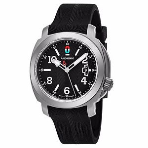 Anonimo Men's Leopard Black Rubber Swiss Automatic Watch AM800004001A03