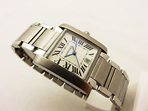 CARTIER TANK FRANCAISE IN ACCIAIO OROLOGIO UOMO  REF 2302 AUTOMATIC BOX & PAPERS