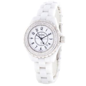 Chanel J12 Watch White With Diamond Bezel 33mm