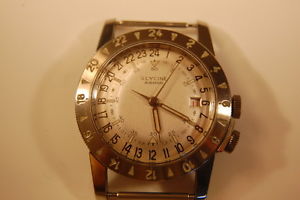 Beautiful Vintage Glycine Airman, Early Champagne Color Dial, Military Watch