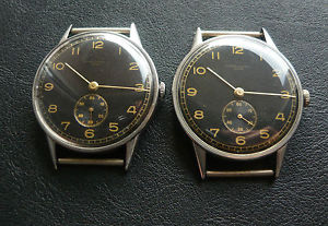 Incredible Twins Record Watch Company Geneve 106 Military Watches Dienstuhr Rare