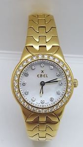 Ebel 18K Mother of Pearl and Diamond Bezel Solid Yellow Gold, 4 year warranty