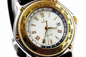Ebel VOYAGER GMT World Time Ref. 112493 SS & 18K Gold Watch