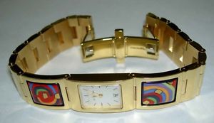 FREY WILLE Hommage à Hundertwasser Spiral of Life Enamel Wrist Watch New in Box