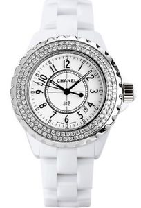 Chanel J12 Watch White With Diamond Bezel 33mm